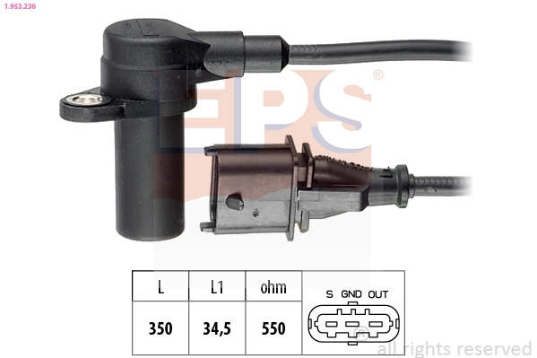 Sensor, crankshaft pulse Made in Italy - OE Equivalent 1.953.236