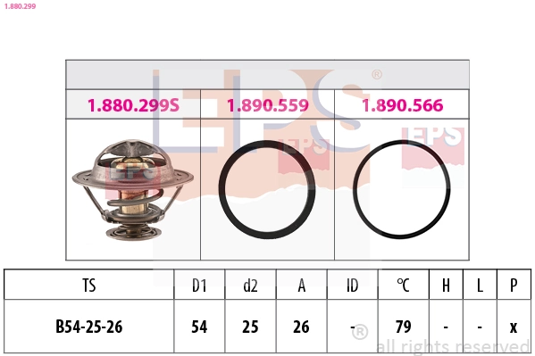 Thermostat, coolant Made in Italy - OE Equivalent 1.880.299