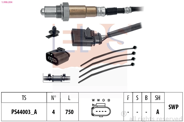 Oxygen Sensor Made in Italy - OE Equivalent 1.998.204