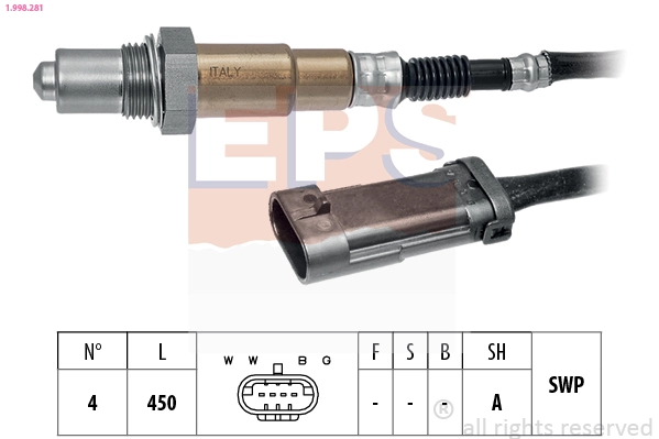 Oxygen Sensor Made in Italy - OE Equivalent 1.998.281