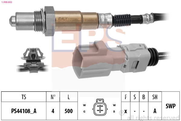 Oxygen Sensor Made in Italy - OE Equivalent 1.998.602