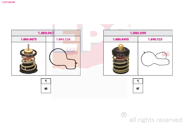 Thermostat, coolant Made in Italy - OE Equivalent 1.879.982KK