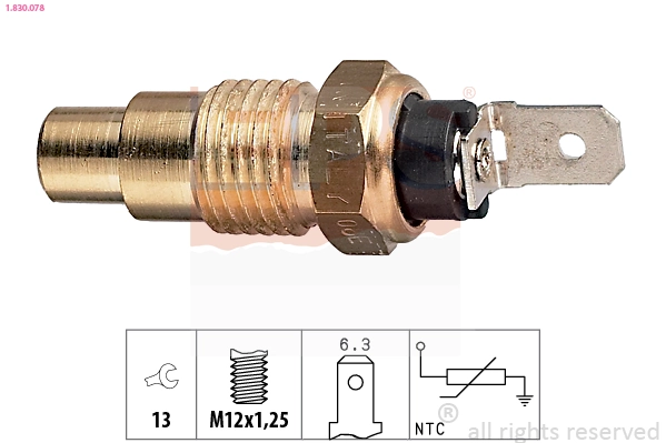 Sensor, coolant temperature Made in Italy - OE Equivalent 1.830.078