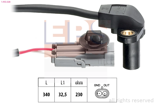 Sensor, crankshaft pulse Made in Italy - OE Equivalent 1.953.328