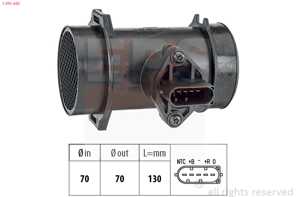 Mass Air Flow Sensor Made in Italy - OE Equivalent 1.991.442