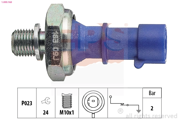 Oil Pressure Switch Made in Italy - OE Equivalent 1.800.163