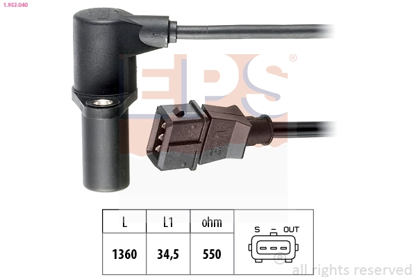 Sensor, crankshaft pulse Made in Italy - OE Equivalent 1.953.040