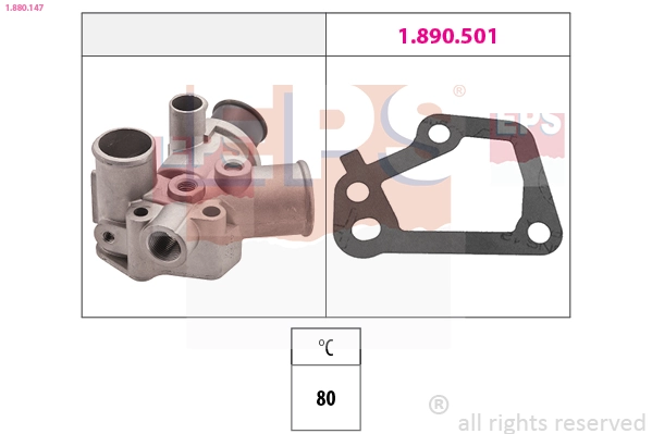 Thermostat, coolant Made in Italy - OE Equivalent 1.880.147