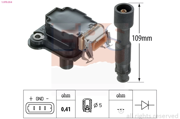 Ignition Coil Made in Italy - OE Equivalent 1.970.354