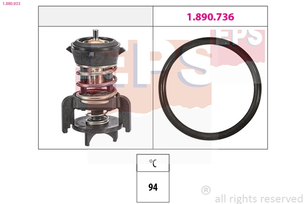 Thermostat, coolant Made in Italy - OE Equivalent 1.880.933