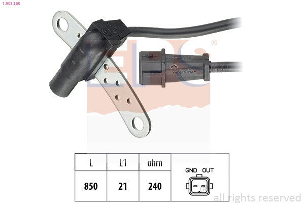 Sensor, crankshaft pulse Made in Italy - OE Equivalent 1.953.165