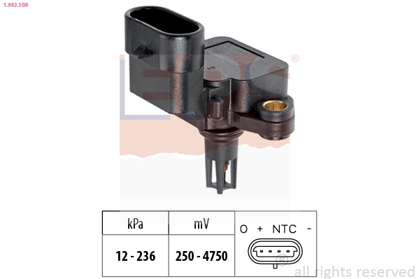 Air Pressure Sensor, altitude adaption Made in Italy - OE Equivalent 1.993.109