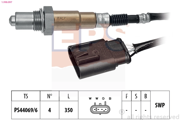 Oxygen Sensor Made in Italy - OE Equivalent 1.998.097