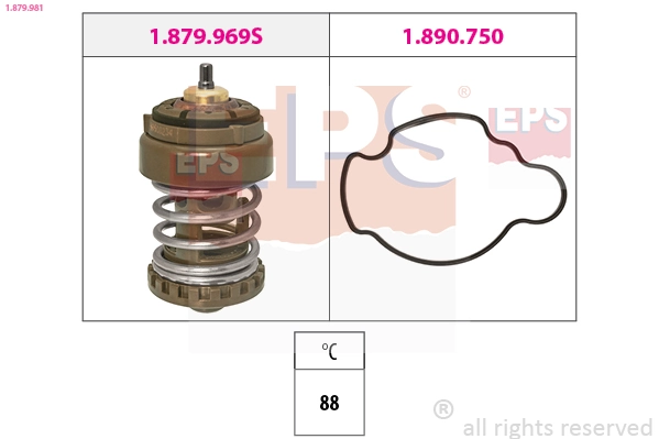Thermostat, coolant Made in Italy - OE Equivalent 1.879.981