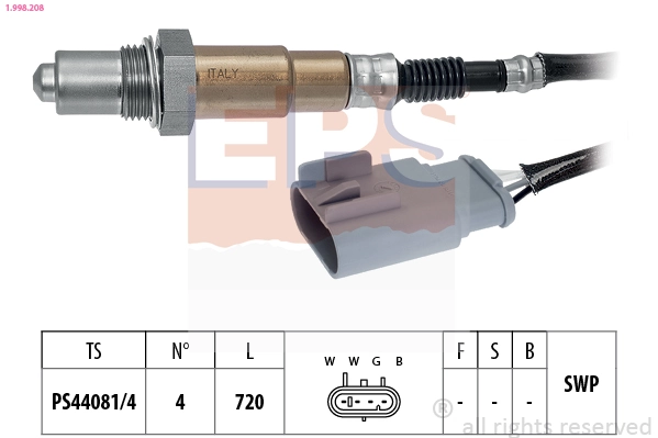 Oxygen Sensor Made in Italy - OE Equivalent 1.998.208