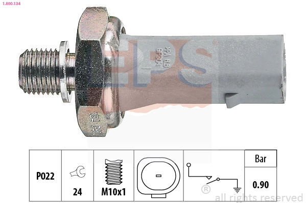 Oil Pressure Switch Made in Italy - OE Equivalent 1.800.134