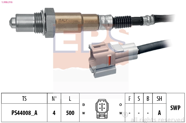 Oxygen Sensor Made in Italy - OE Equivalent 1.998.316