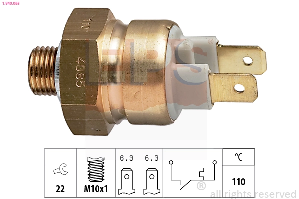 Temperature Switch, coolant warning lamp Made in Italy - OE Equivalent 1.840.085