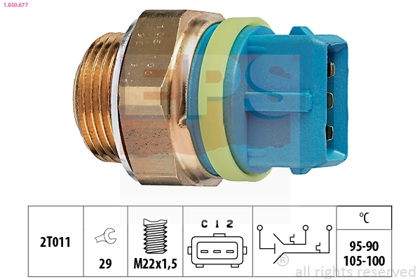 Temperature Switch, radiator fan Made in Italy - OE Equivalent 1.850.677