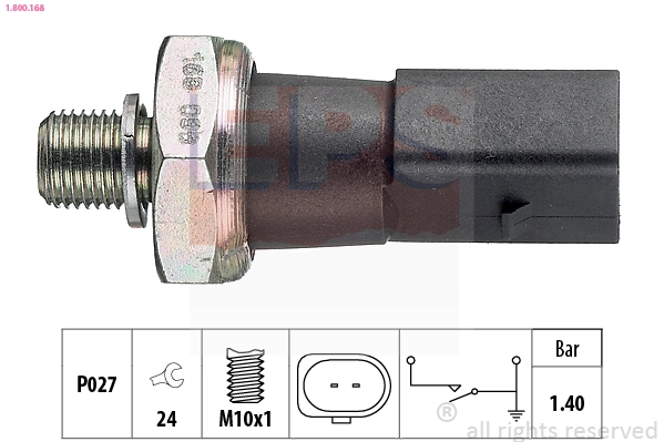 Oil Pressure Switch Made in Italy - OE Equivalent 1.800.168