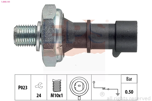 Oil Pressure Switch Made in Italy - OE Equivalent 1.800.141