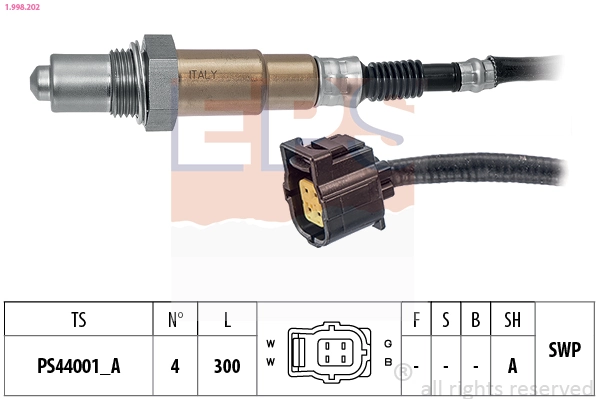 Oxygen Sensor Made in Italy - OE Equivalent 1.998.202