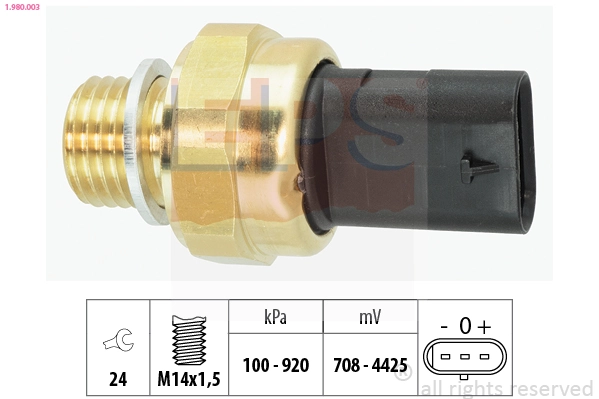 Sensor, oil pressure Made in Italy - OE Equivalent 1.980.003