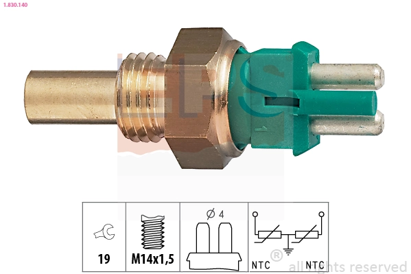 Sensor, coolant temperature Made in Italy - OE Equivalent 1.830.140