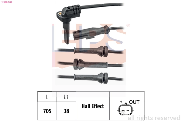 Sensor, wheel speed Made in Italy - OE Equivalent 1.960.102
