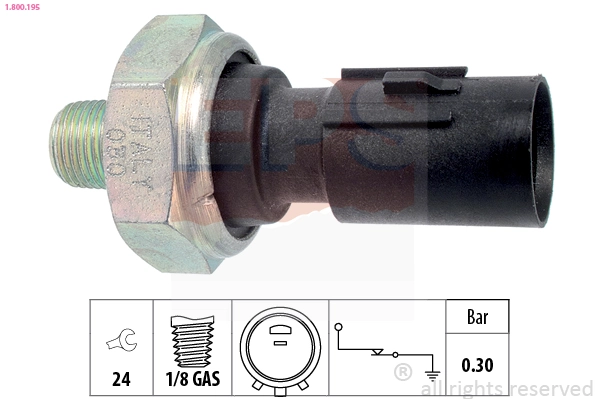 Oil Pressure Switch Made in Italy - OE Equivalent 1.800.195