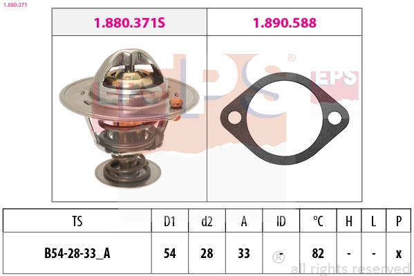 Thermostat, coolant Made in Italy - OE Equivalent 1.880.371
