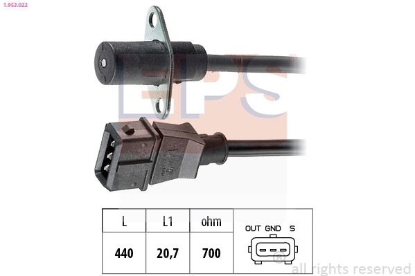 Sensor, crankshaft pulse Made in Italy - OE Equivalent 1.953.022