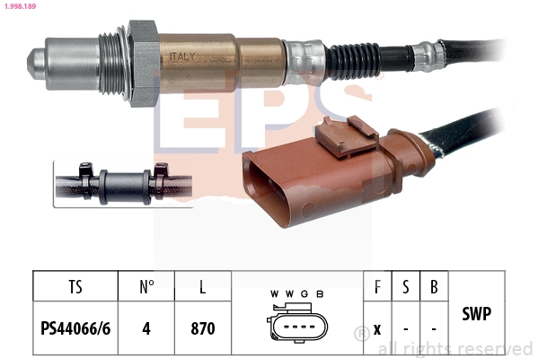 Oxygen Sensor Made in Italy - OE Equivalent 1.998.189