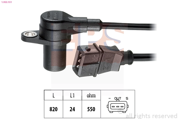Sensor, crankshaft pulse Made in Italy - OE Equivalent 1.953.151