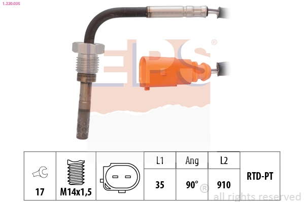 Sensor, exhaust gas temperature Made in Italy - OE Equivalent 1.220.035