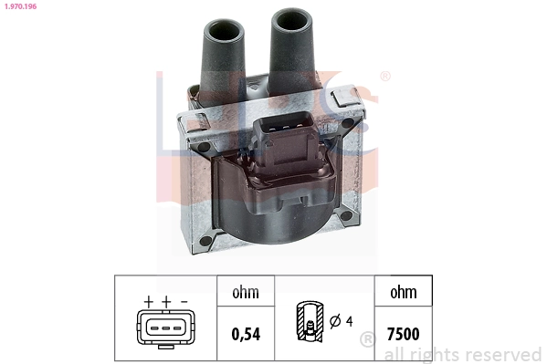 Ignition Coil Made in Italy - OE Equivalent 1.970.196