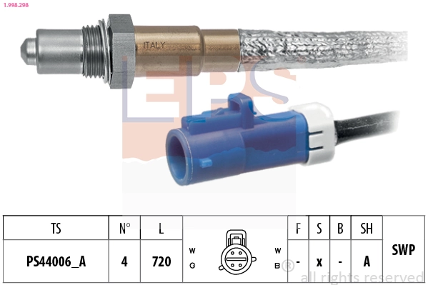 Oxygen Sensor Made in Italy - OE Equivalent 1.998.298