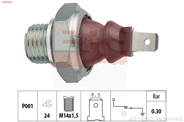 Oil Pressure Switch Made in Italy - OE Equivalent 1.800.023