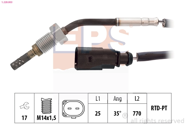 Sensor, exhaust gas temperature Made in Italy - OE Equivalent 1.220.003
