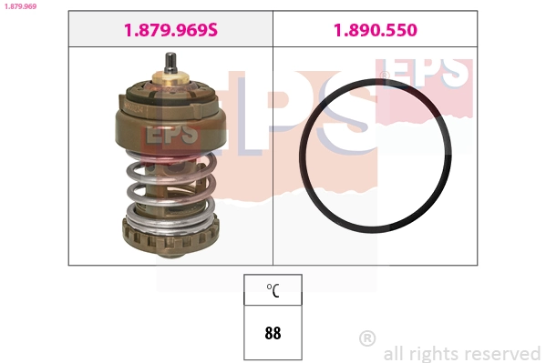 Thermostat, coolant Made in Italy - OE Equivalent 1.879.969