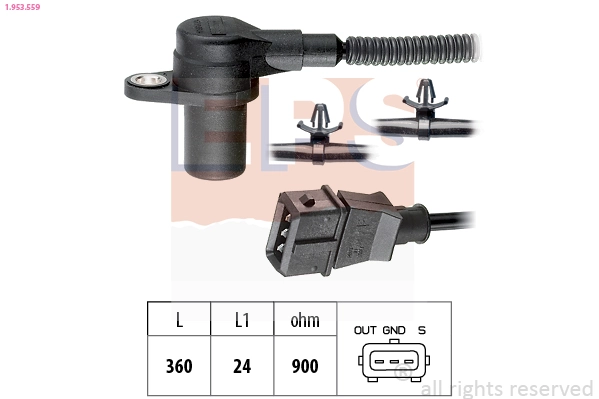 Sensor, crankshaft pulse Made in Italy - OE Equivalent 1.953.559
