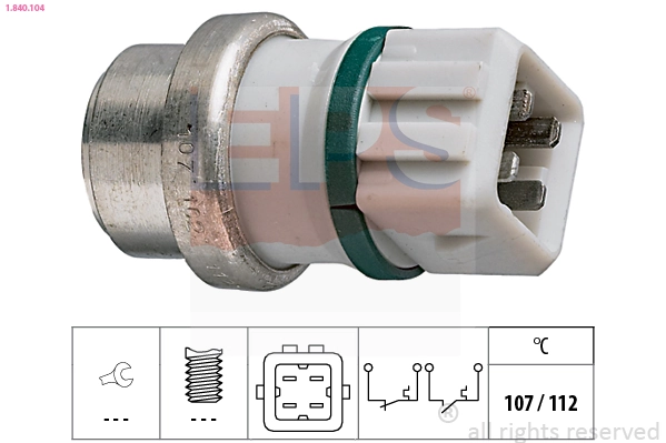 Temperature Switch, coolant warning lamp Made in Italy - OE Equivalent 1.840.104