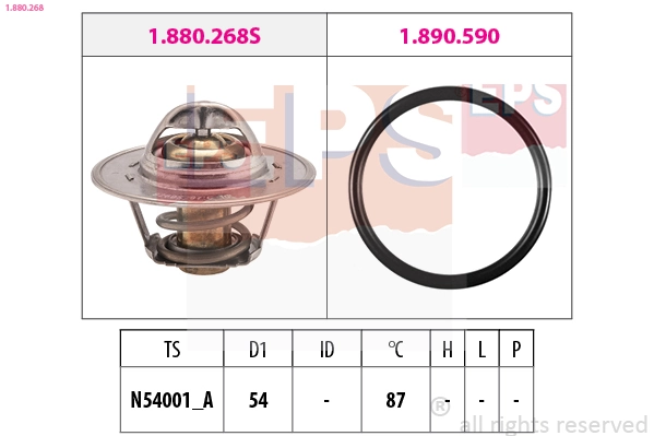 Thermostat, coolant Made in Italy - OE Equivalent 1.880.268