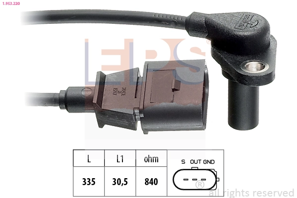 Sensor, engine speed Made in Italy - OE Equivalent 1.953.220
