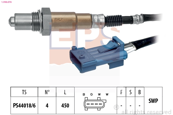 Oxygen Sensor Made in Italy - OE Equivalent 1.998.078