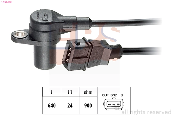 Sensor, crankshaft pulse Made in Italy - OE Equivalent 1.953.132