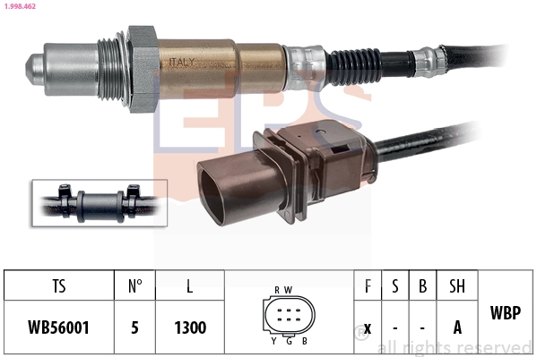 Oxygen Sensor Made in Italy - OE Equivalent 1.998.462