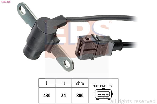Sensor, crankshaft pulse Made in Italy - OE Equivalent 1.953.198