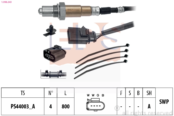 Oxygen Sensor Made in Italy - OE Equivalent 1.998.243