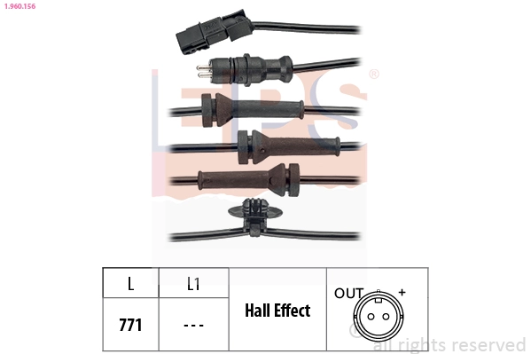 Sensor, wheel speed Made in Italy - OE Equivalent 1.960.156